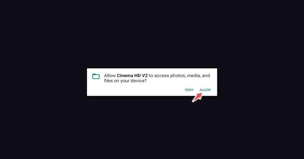 Allow cinema hd to access media files