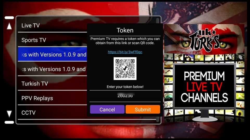 insert token for premium channels