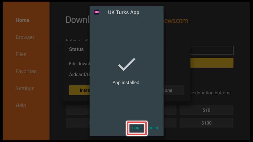 installed uk turks apk on firestick