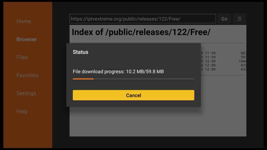 download progress of iptv extreme