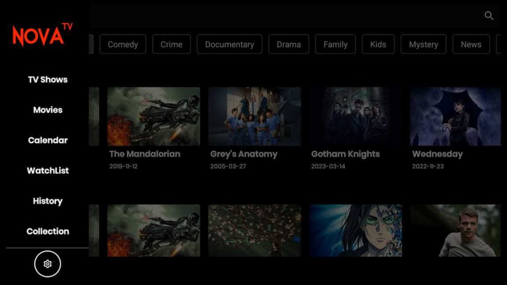 select movies on nova tv
