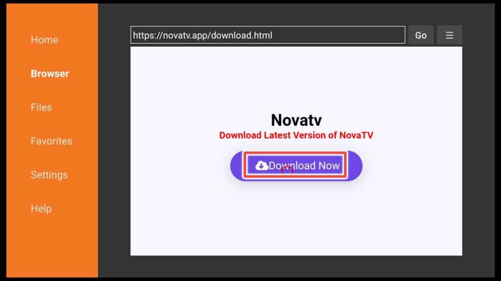 Grant Nova TV permission to access media files by clicking Allow.