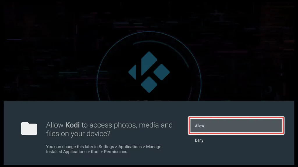 allow kodi to access media files