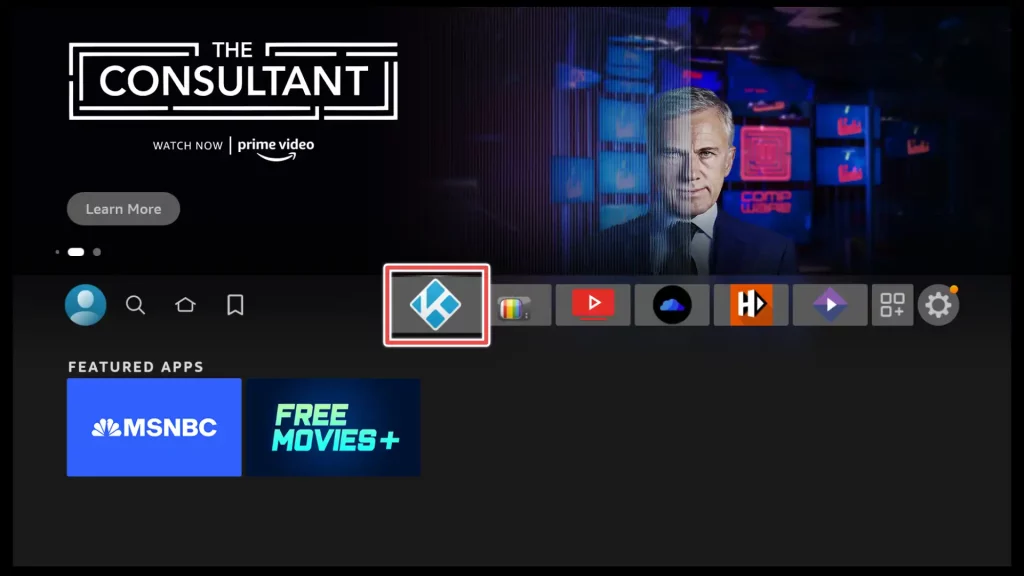 kodi shortcut on main screen