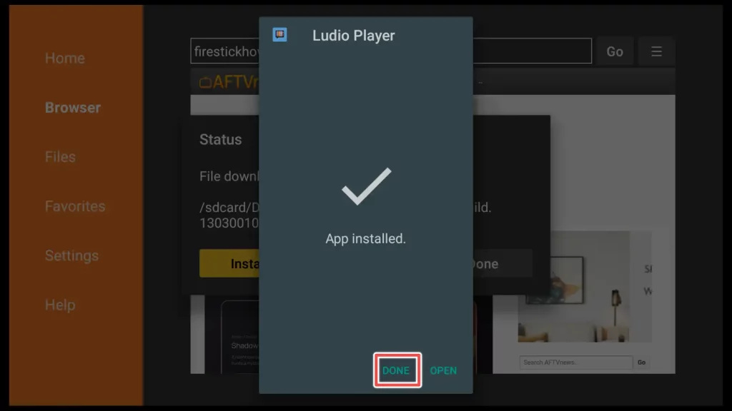 ludio player is installed