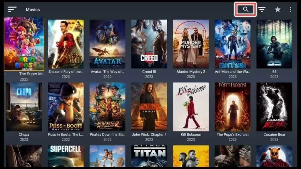 search for a movie in ocean streamz