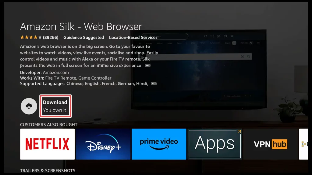 install the amazon silk browser on firestick
