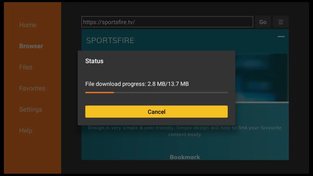 download sportsfire on firestick