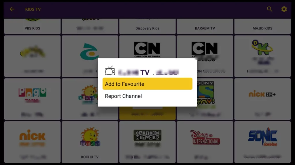 add channel to favorites