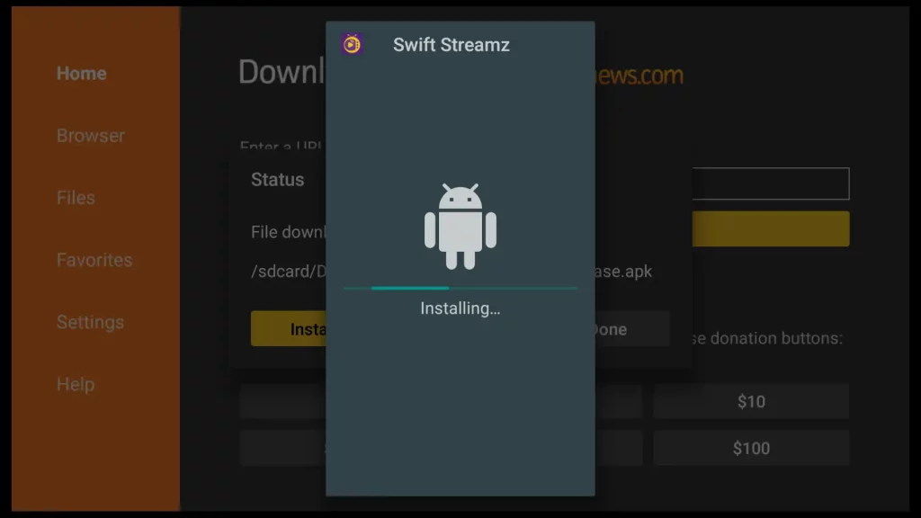 installing swift streamz on firestick