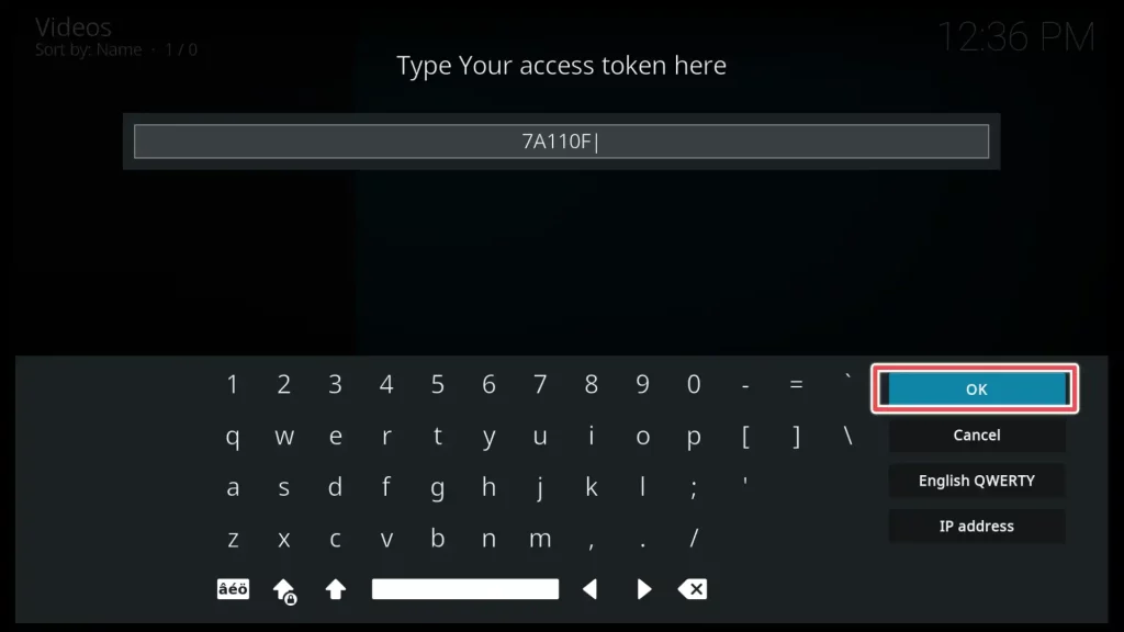 input your access token