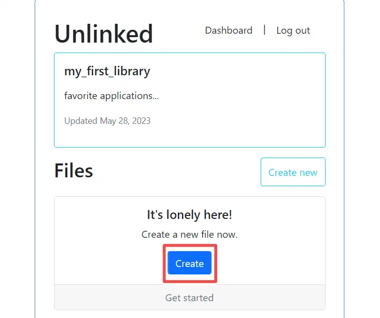 create a file on unlinked