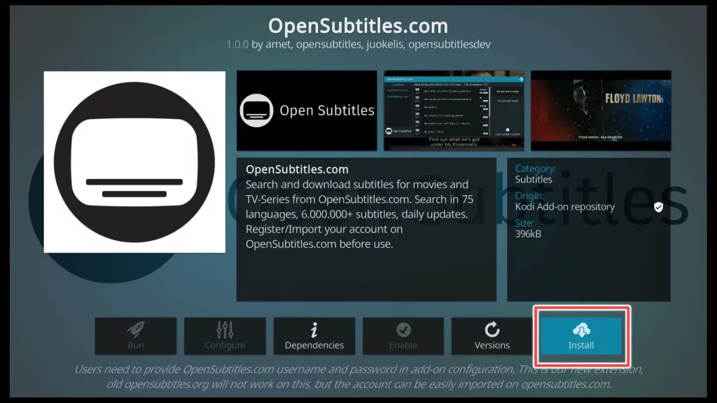 install opensubtitles.com addon on kodi