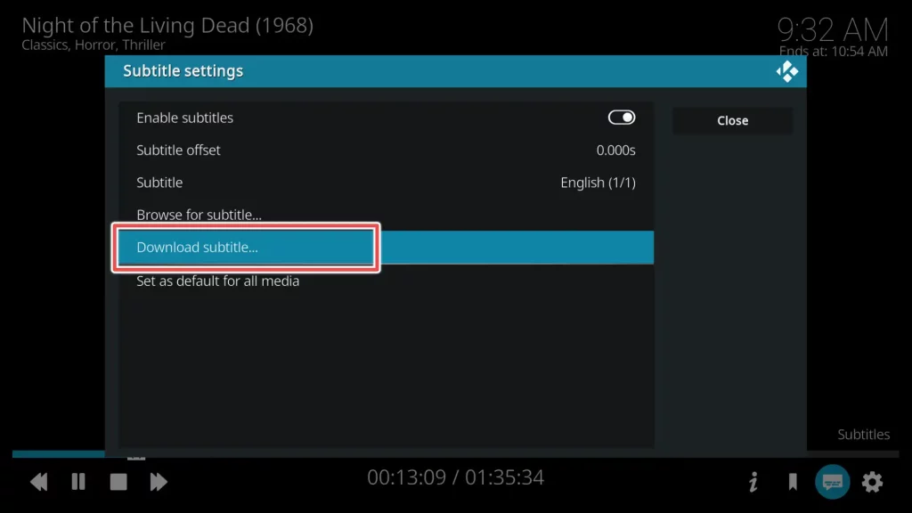 download subtitles on kodi