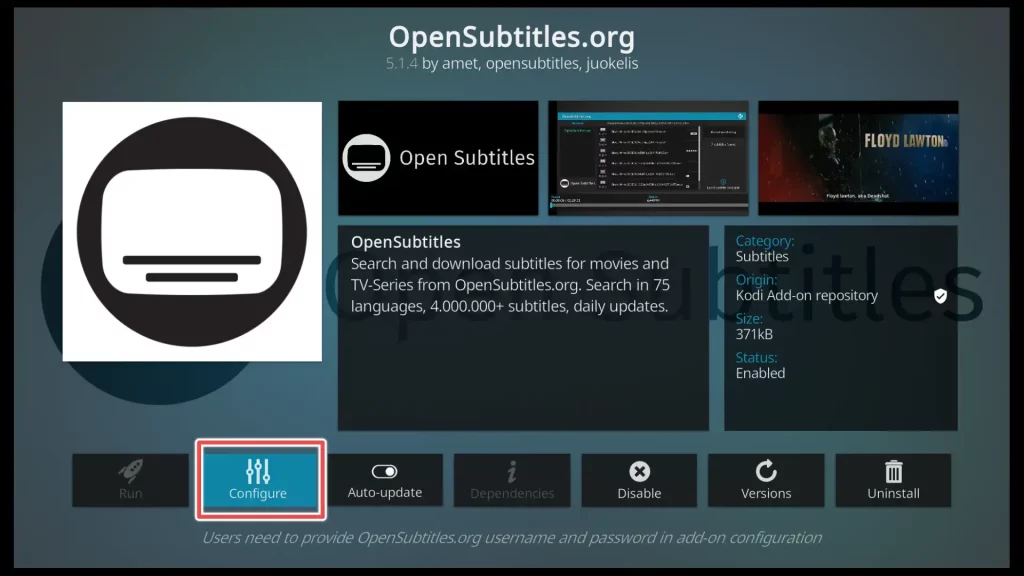 enable subtitles on kodi