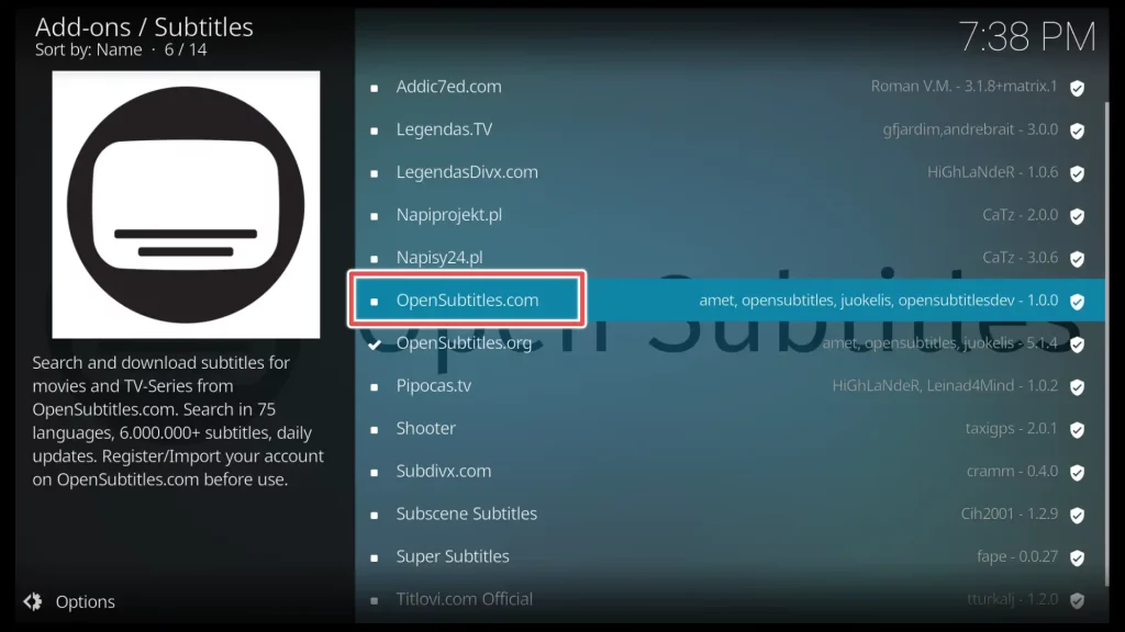 opensubtitles.com kodi