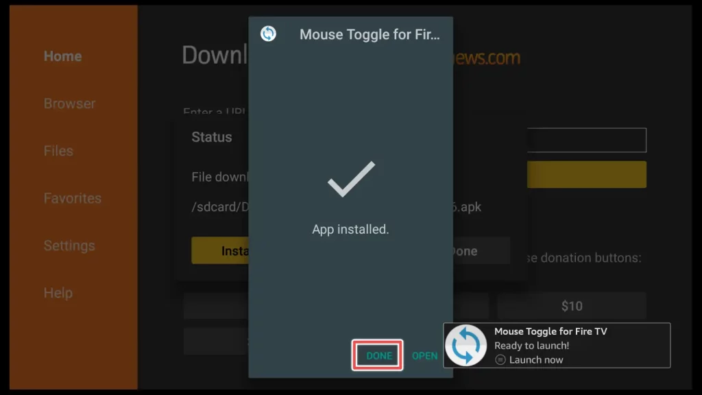 install mouse toggle apk on firestick