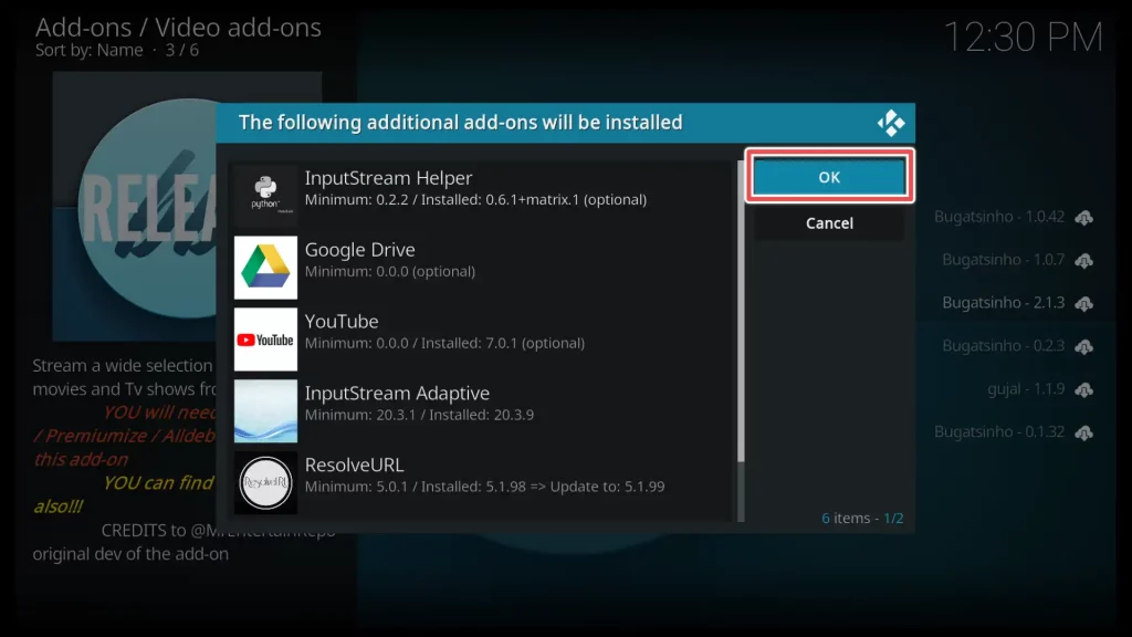 install additional addons