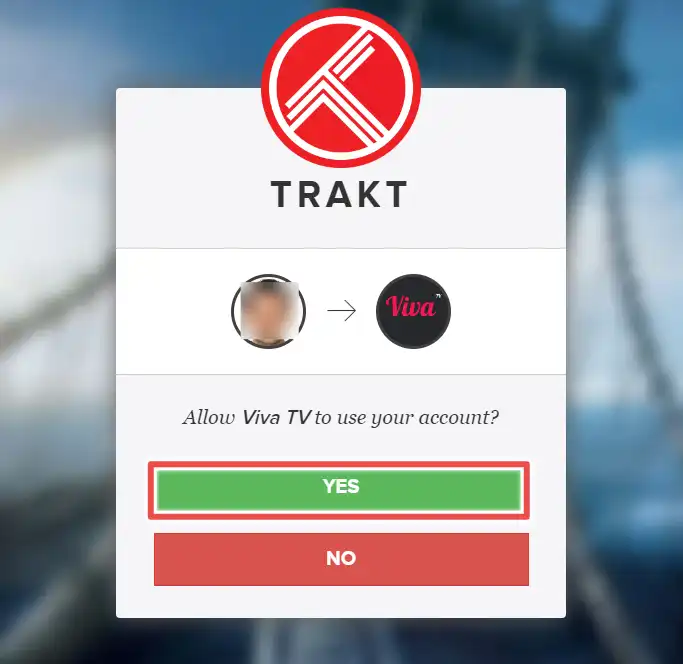 grant viva tv access to trakt.tv