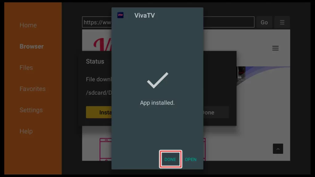 installation of viva tv is finished