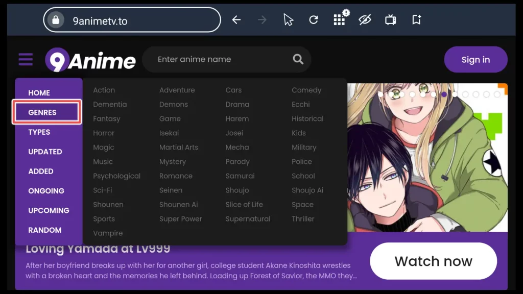 genres on 9Anime