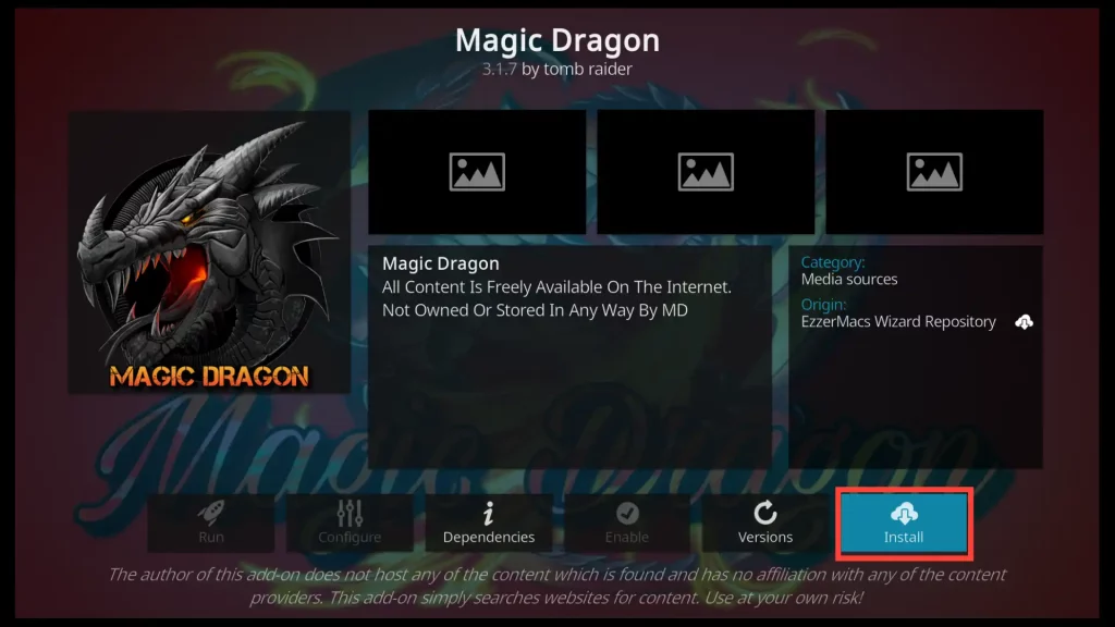 install magic dragon on kodi