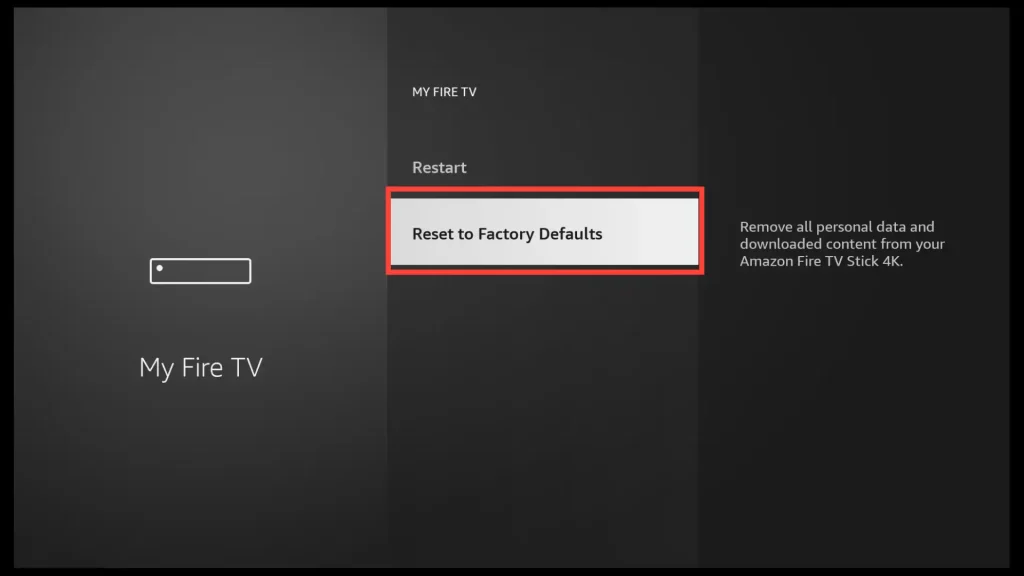 how to reset firestick to factory defaults