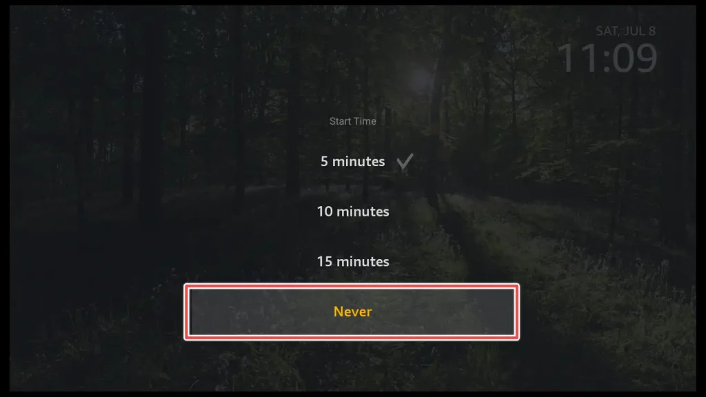 turn off screensaver on amazon firestick