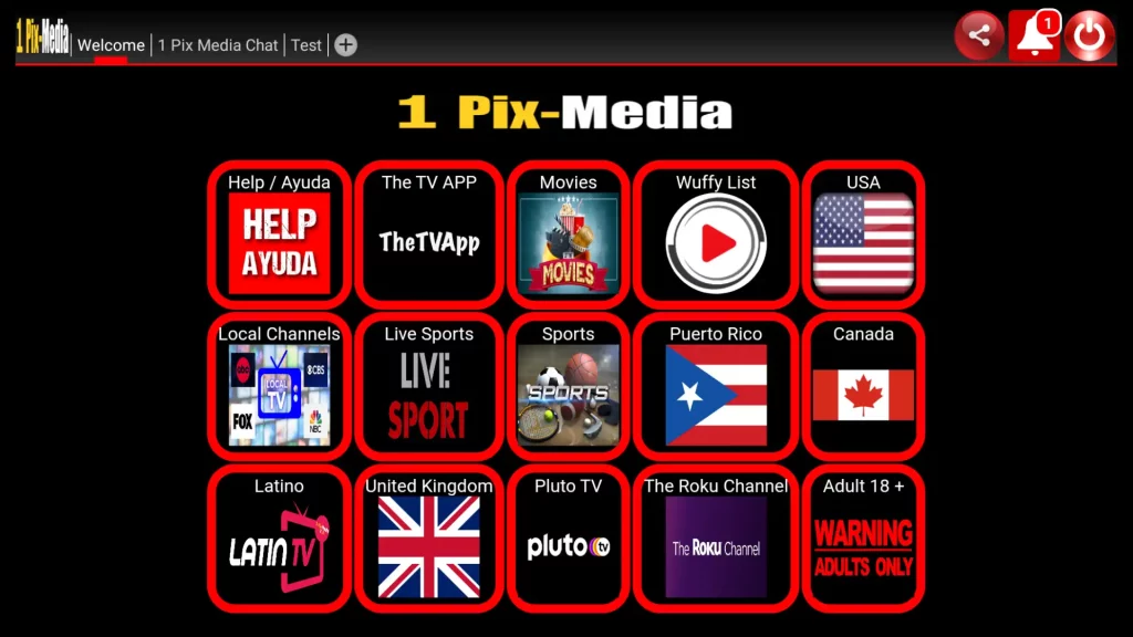 1 pix media categories