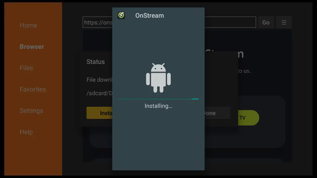 how to install onstream on firestick