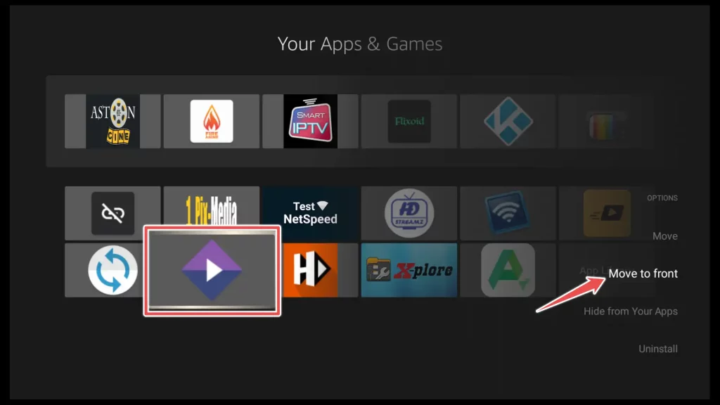 add stremio to firestick's home screen