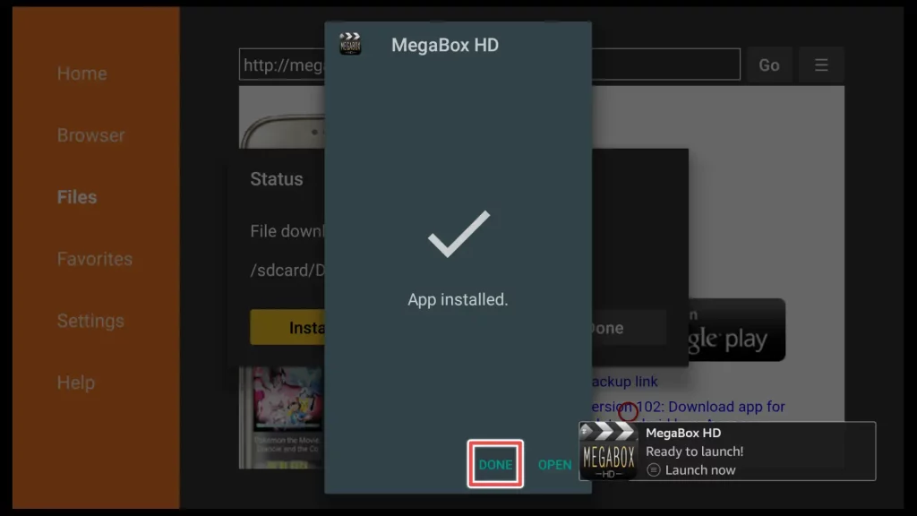 megabox hd installation is completed