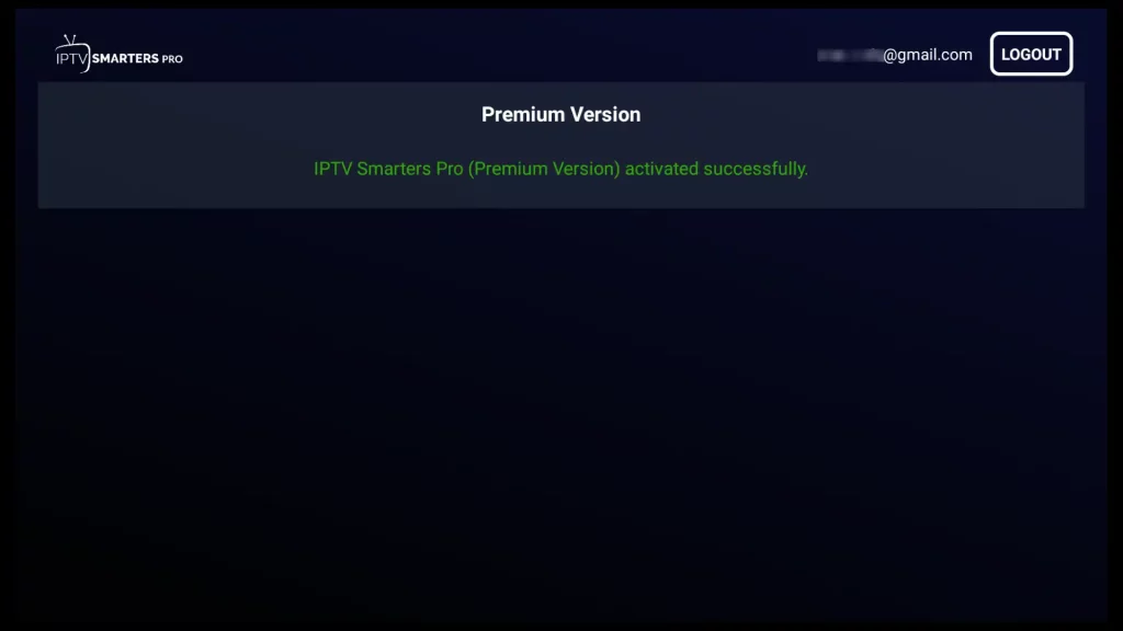 iptv smarters pro(premium version) is activated successfully