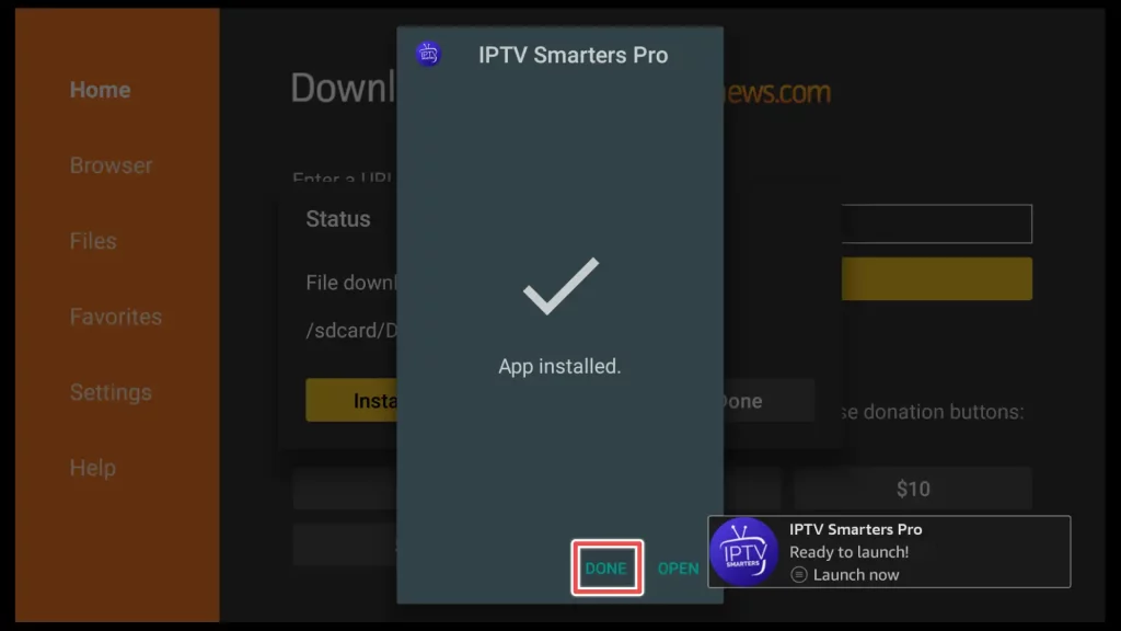 installation on iptv smarters pro is completed